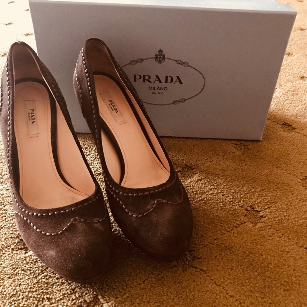 Prada suede pumps